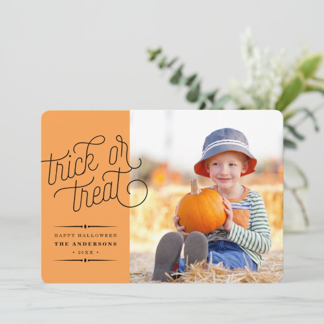 Trick Or Treat Halloween Photo Card