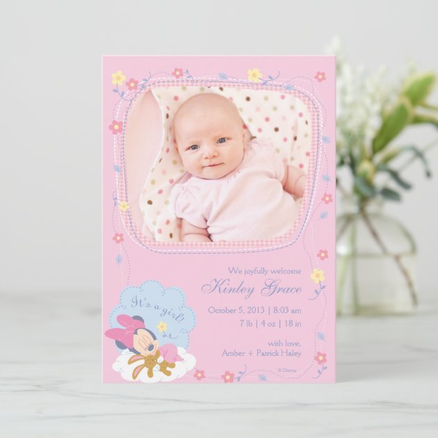 Baby Minnie Mouse Birth Announcement
