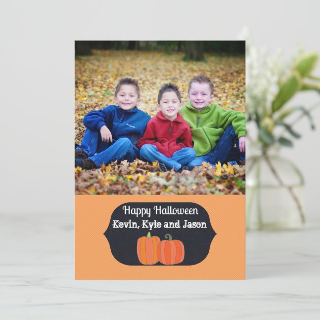 Little Pumpkins Happy Halloween Photo Card