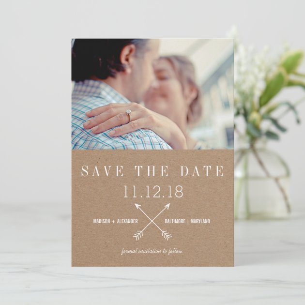 Rustic Brown Kraft Paper Save The Date Photo