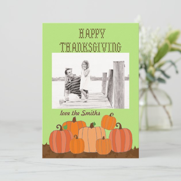 Happy Thanksgiving Pumpkins Photo Card