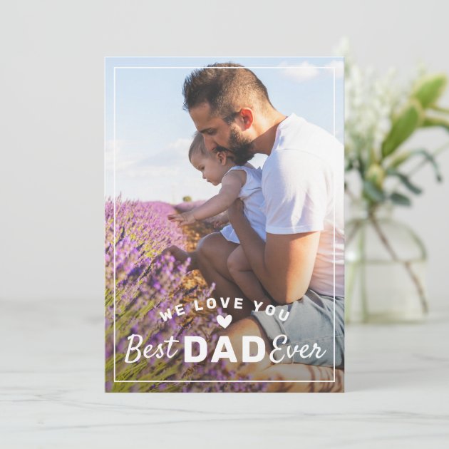 Elegant Best Dad Ever 2 Photo Father's Day Card