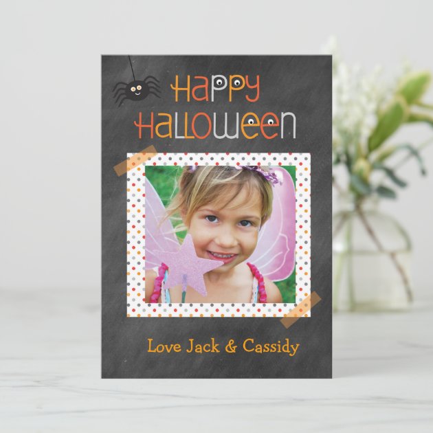 Itsy Bitsy Chalkboard Halloween Invitation