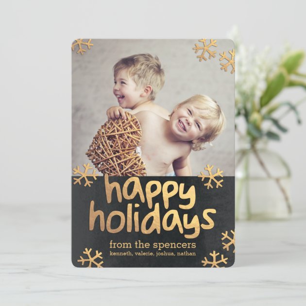 Radiant Snowflakes General Holiday Photo Cards