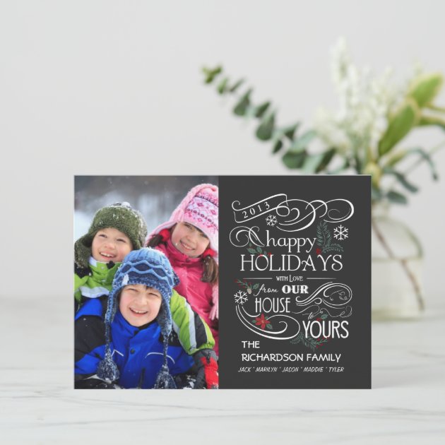 Chalkboard Holiday Flat Photo Cards