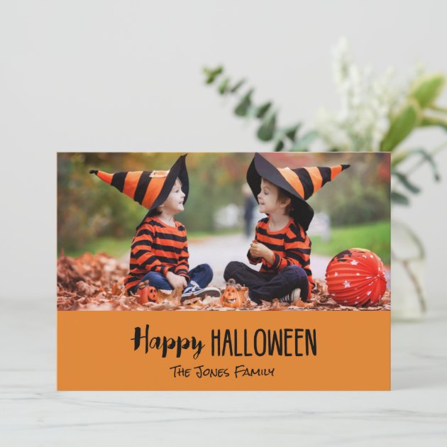 Cute Personalized Halloween Photo Card