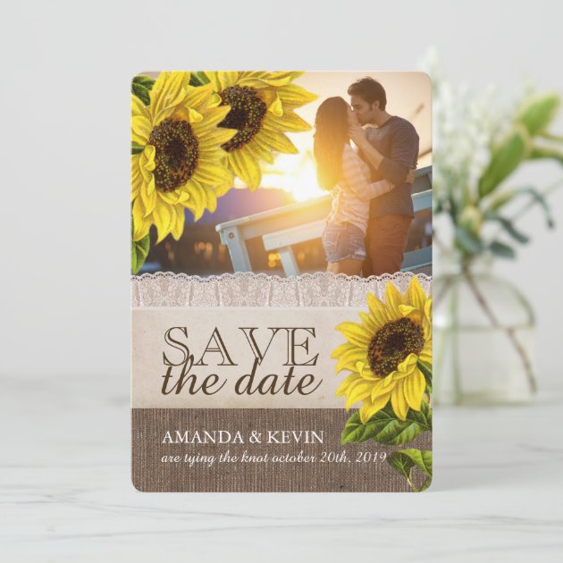 Rustic Sunflower Wedding Save The Date