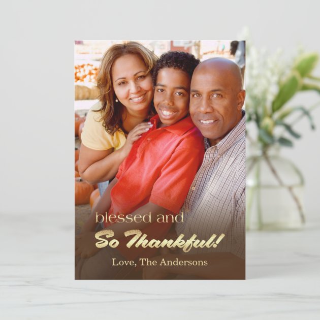 Being Thankful. Thanksgiving Custom Photo Cards