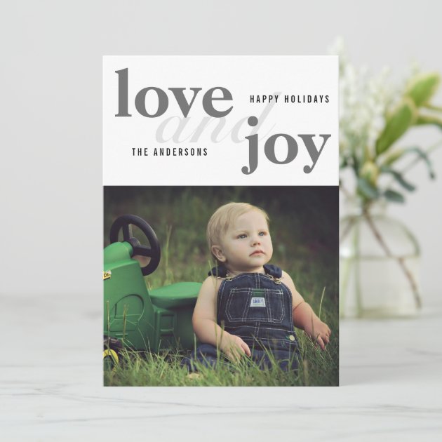 Love And Joy | Happy Holidays | Photo Holiday Card