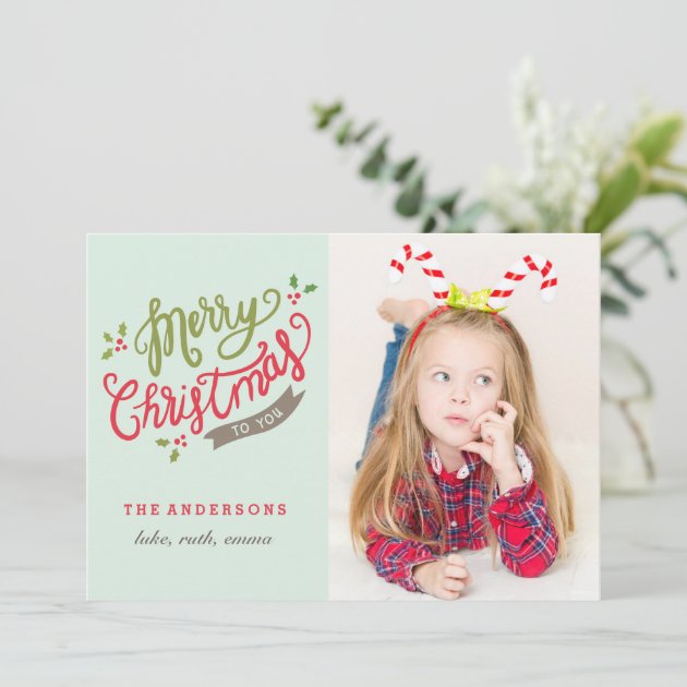 Merry Christmas Photo Card / Adorable / Cute