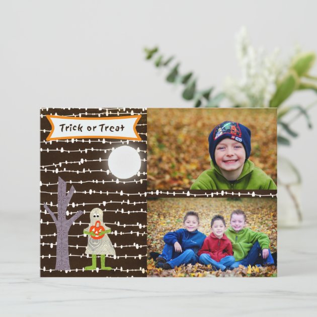 Halloween Ghost Trick Or Treat Photo Card- TBO Holiday Card