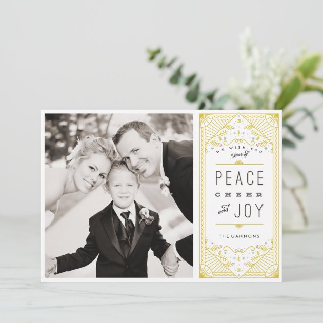 Peace Cheer Joy Holiday Photo Card