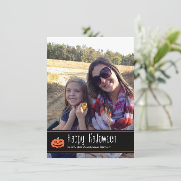 Happy Halloween With Pumpkin | Photo Card