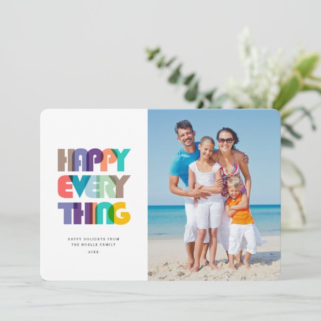 Happy Everything Bold & Bright Holiday Photo Card