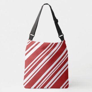 Bold All-Over-Print Red &amp; White Peppermint Stripes Crossbody Bag