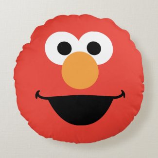 Elmo Face Art Round Pillow