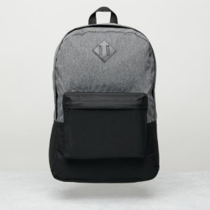 Port Authority Retro Backpack Backpack, Heather Grey / Black