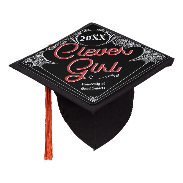Clever Girl Vintage Style Grad Cap Topper