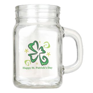 St. Patrick's Day Art Mason Jar Beer Stein