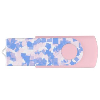 Pink and Blue Confetti Flash Drive