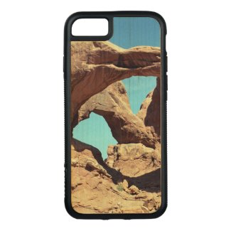 Double Arch Photo on Natural Wood Carved iPhone 7 Case