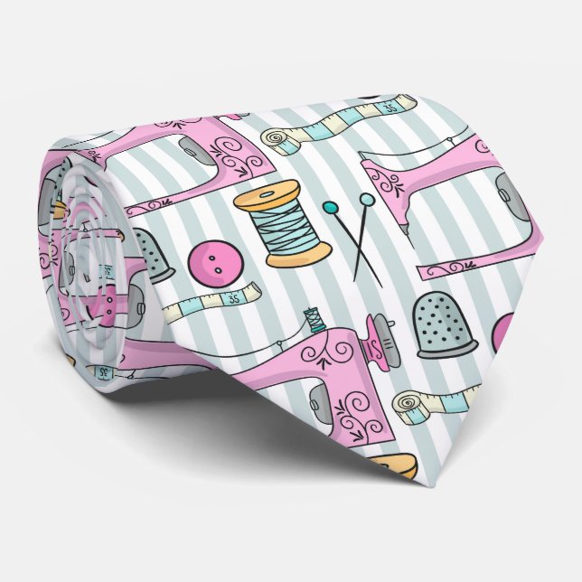 Sewing Machine - Pink Crafts Sew Neck Tie (Rolled)