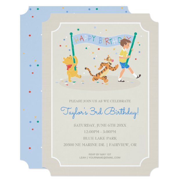 Winnie the Pooh | Happy Birthday Invitation