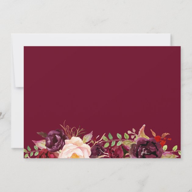Rustic Burgundy Blush Floral Save The Date Photo