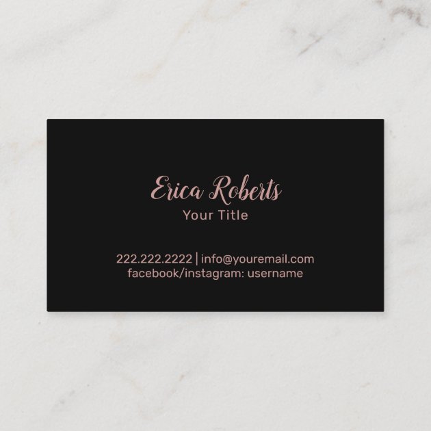 Cupcake Pastry Cake Bakery Rose Gold Glitter Drips Business Card (back side)