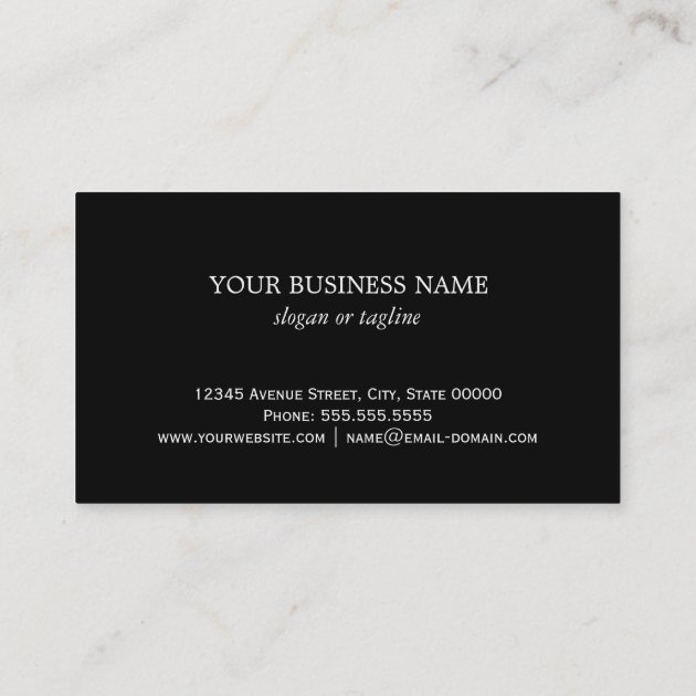 Hair Stylist Logo Elegant Gold Black White Stripes Business Card (back side)
