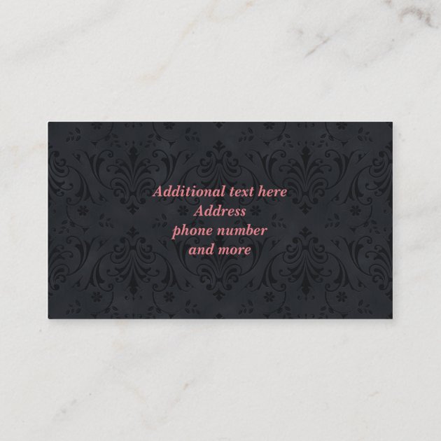 Chic Damask and Cupcake Bakery Business Card (back side)