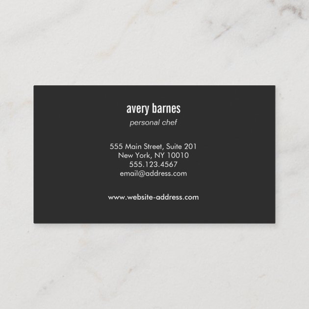 Bread Baker Bakery Chef Rolling Pins Business Card (back side)