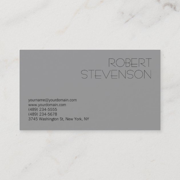 Contemporary Grey Photography Business Card (back side)