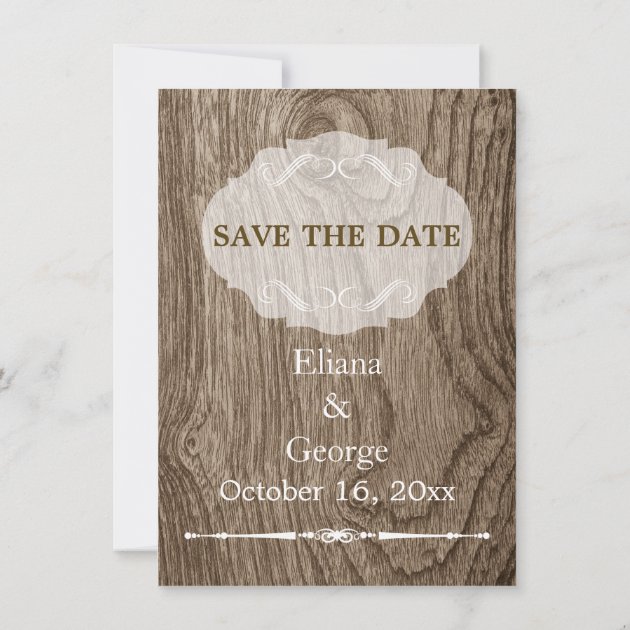 Heart On Wood Rustic Wedding Save The Date