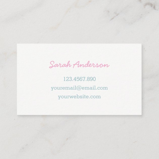 Heart Sugar Cookie Business Card for Bakers (back side)