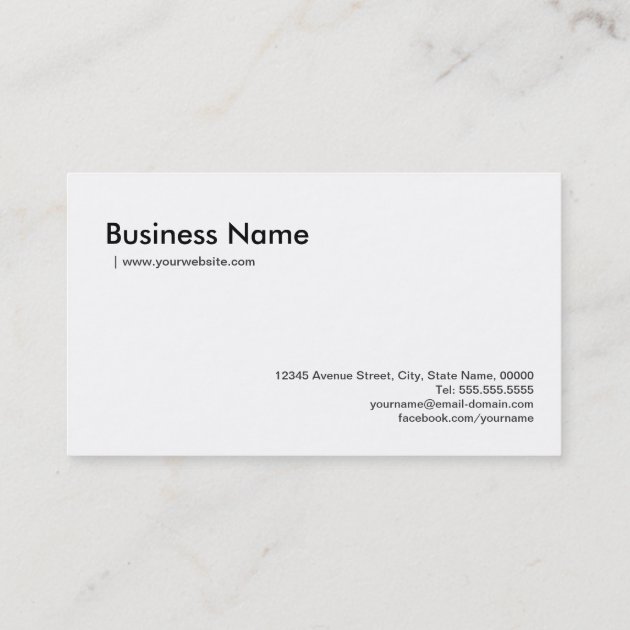 Simply Black and White Photographer Camera Lens Business Card (back side)