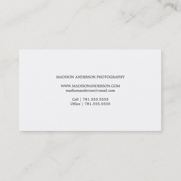 Simple & Clean | Photography Business Cards (back side)