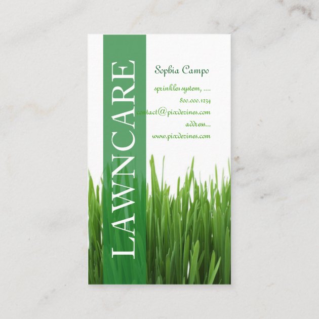 PixDezines fresh grass/gardener/DIY fonts Business Card (back side)