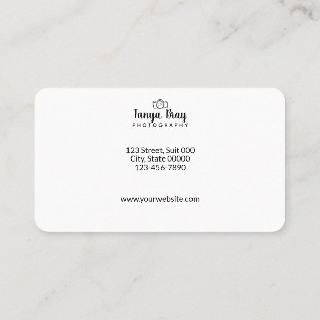 White Business Card W/ Watercolor Greenery Detail (back side)
