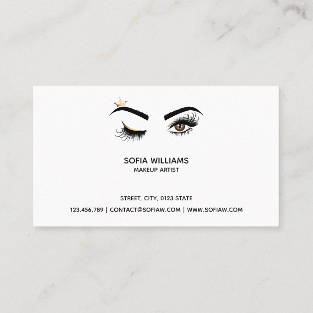 Makeup artist Wink Eye Beauty Salon Lash Extension Business Card (back side)