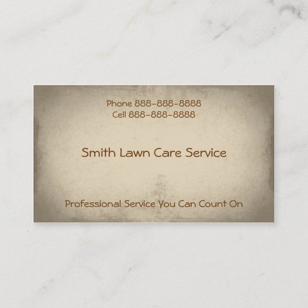 Lawn Care Landscaping Services Business Card (back side)