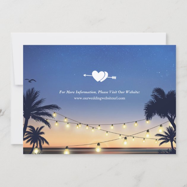 Palm Beach Sunset String Lights Save The Date