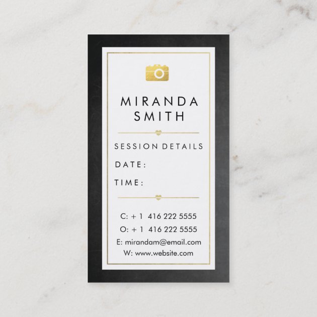 Wedding Events Photography Business Card (back side)