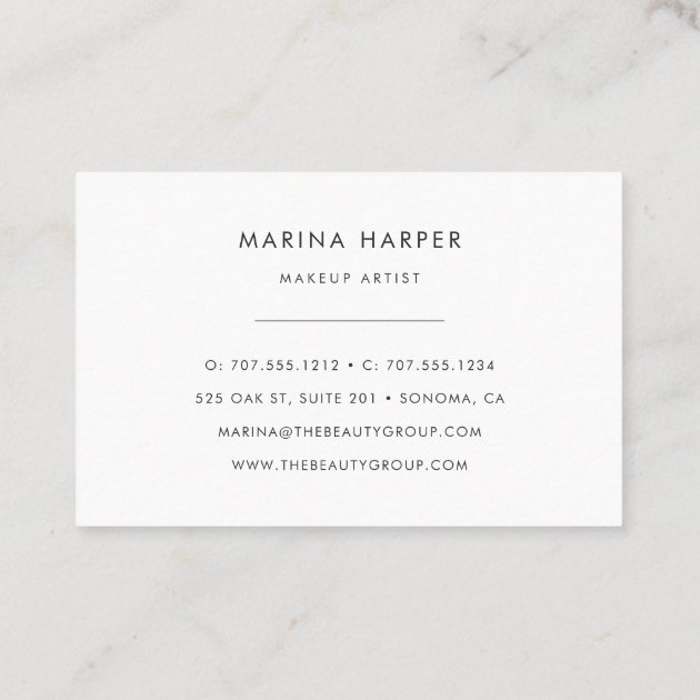 Modern Faux Rose Gold Abstract Business Card (back side)