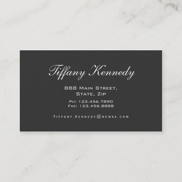 Professional Elegant Modern Black Business Card (back side)