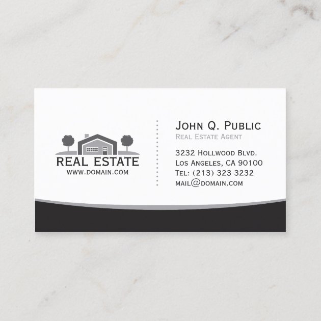 Elegant Real Estate, House Logo, Realtor Business Card (back side)