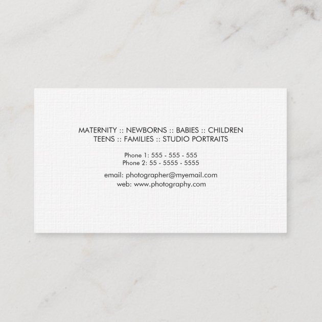 Watercolor Camera Professional Photographer Business Card (back side)