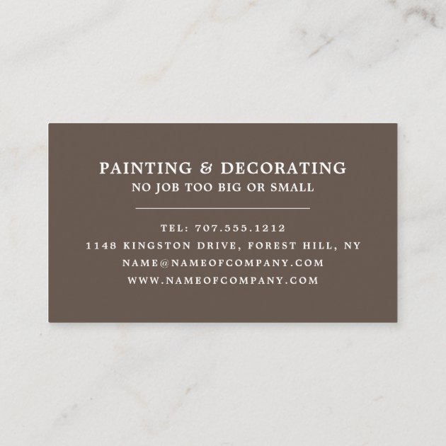 Painting Equipment, Painter & Decorator Business Card (back side)