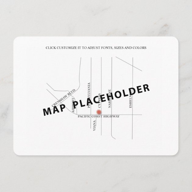 Directions Card With Map In Black & White