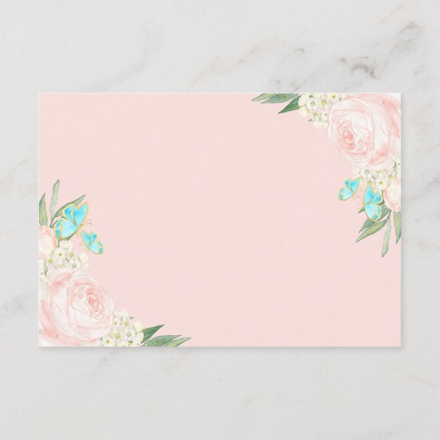 Wedding Wishing Well Blush Peach Chic Floral Enclosure Card